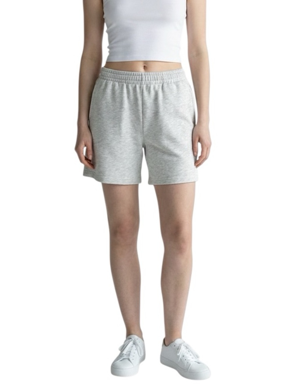 NWT Lazy Pants heather grey jogging shorts with drawstring waistband size M